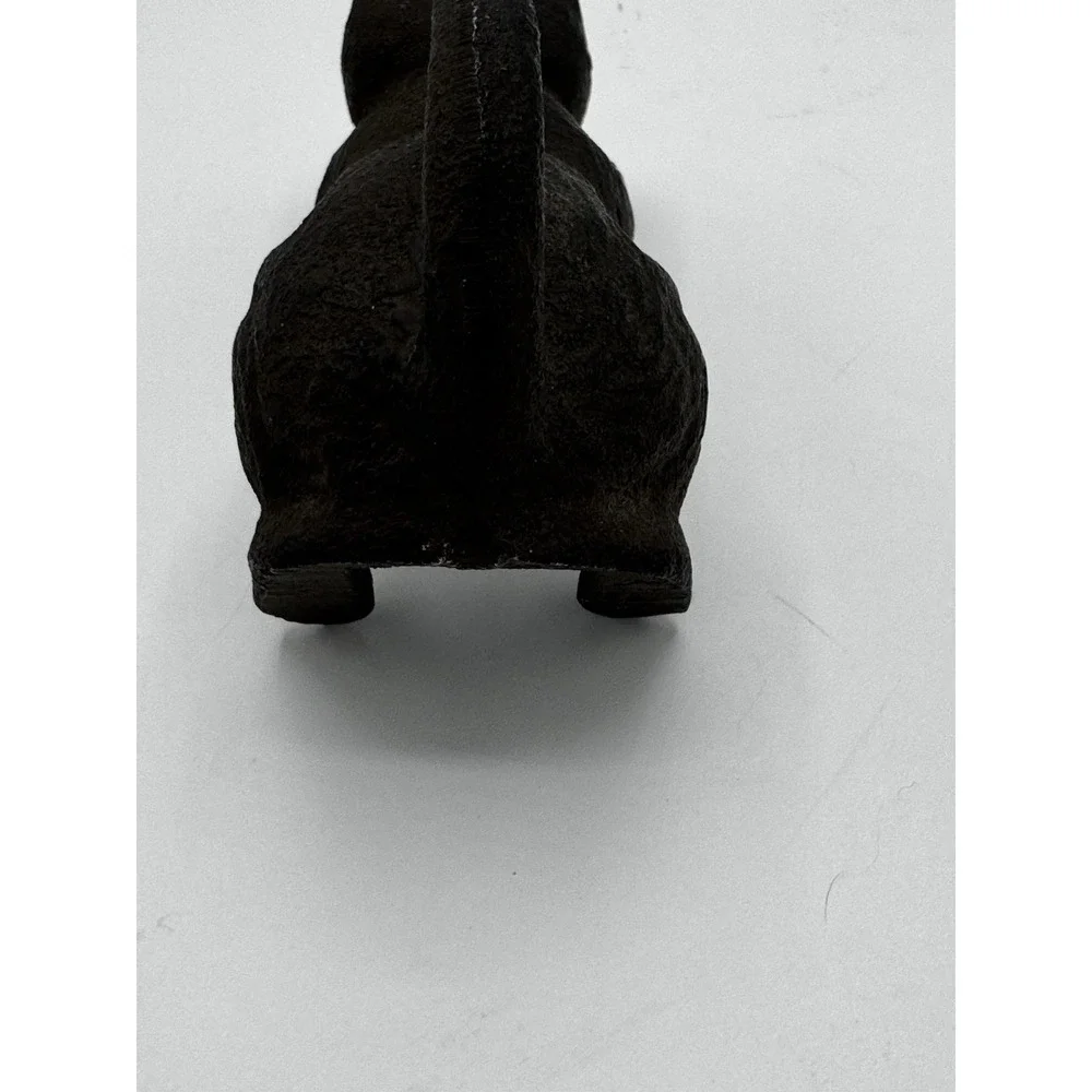 Cast Iron Cat Door Stop Black Matte Freestanding Decorative Metal EUC A12